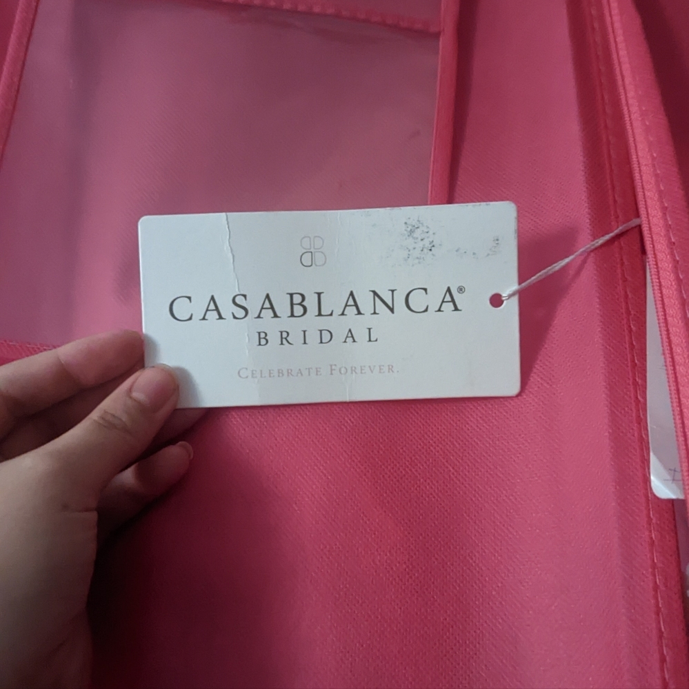 Casablanca ivory silver pink rosegold wedding dress